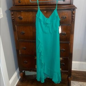 Kensie Vibrant Green High Low Dress- NWT